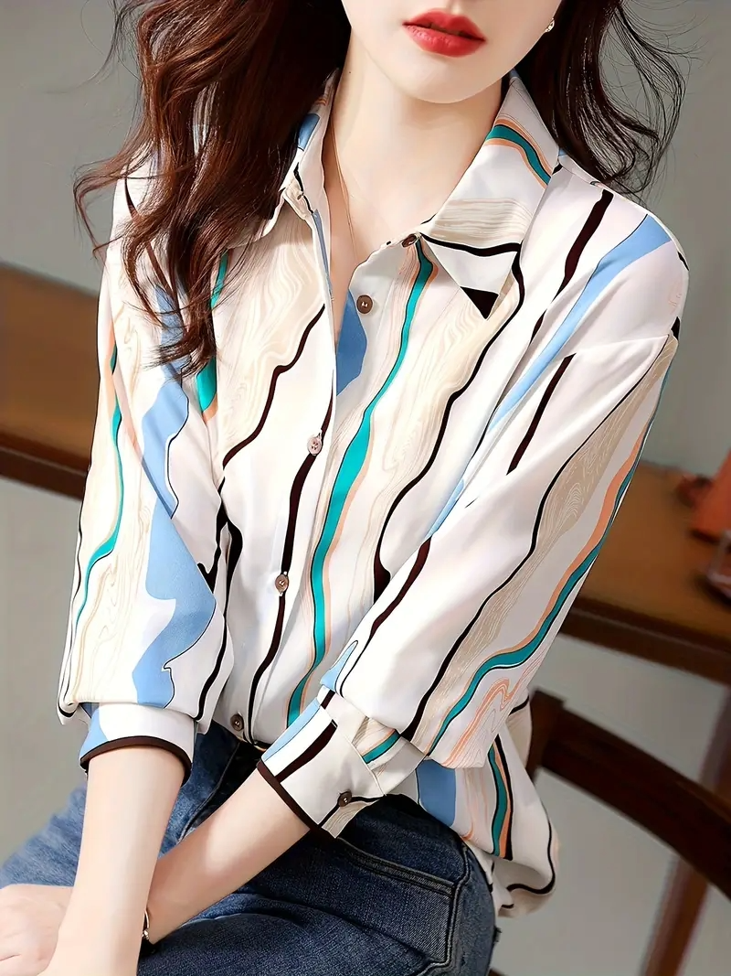 Women Regular Fit Printed Button Down Collar Casual Shirt - Haxberry