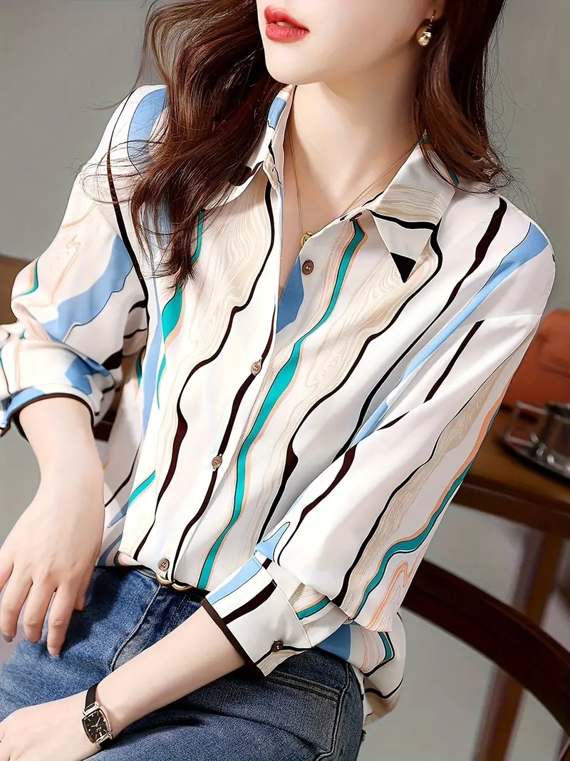 Women Regular Fit Printed Button Down Collar Casual Shirt - Haxberry