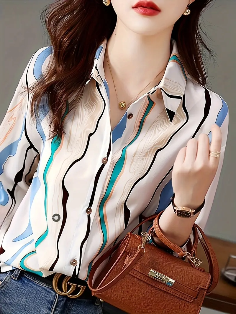 Women Regular Fit Printed Button Down Collar Casual Shirt - Haxberry