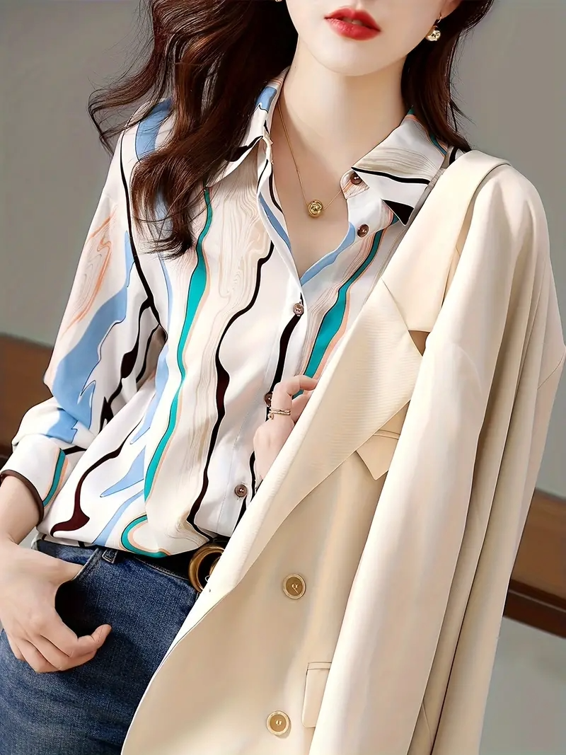 Women Regular Fit Printed Button Down Collar Casual Shirt - Haxberry