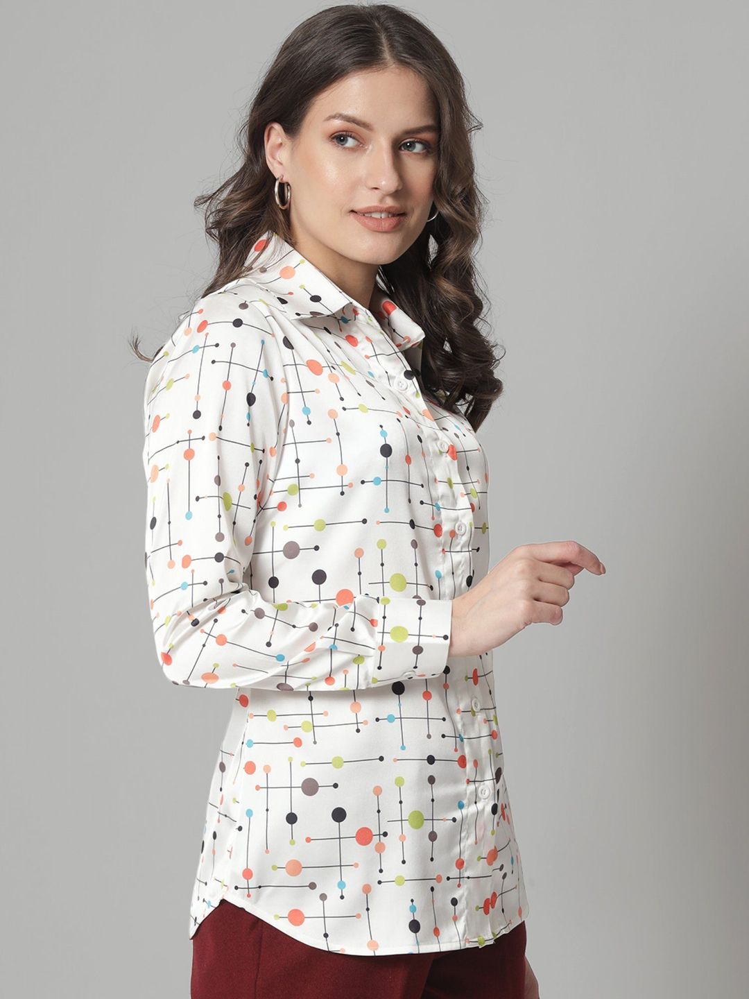 Women Printed Regular Fit Shirt with Full Sleeves - Haxberry