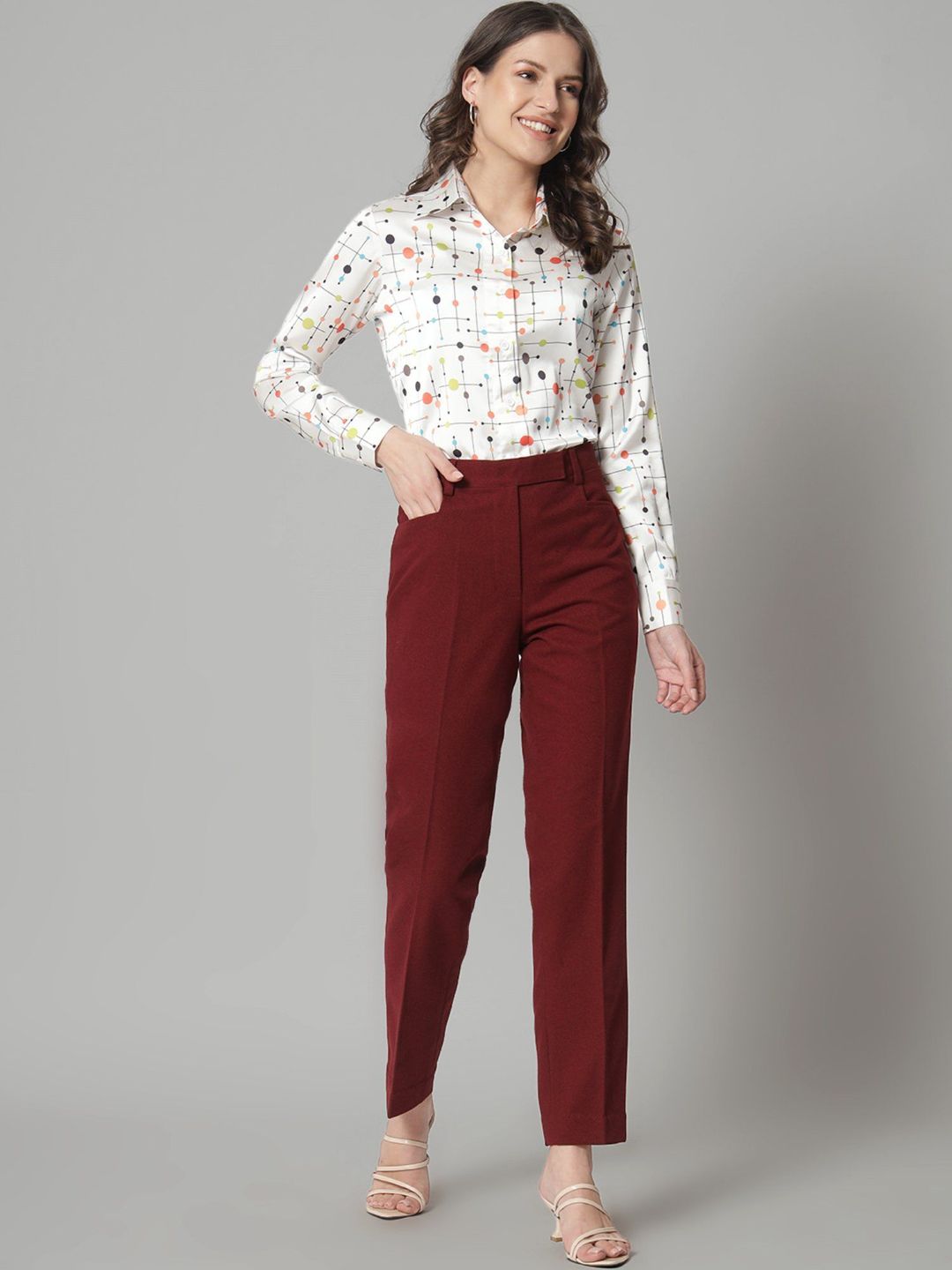 Women Printed Regular Fit Shirt with Full Sleeves - Haxberry