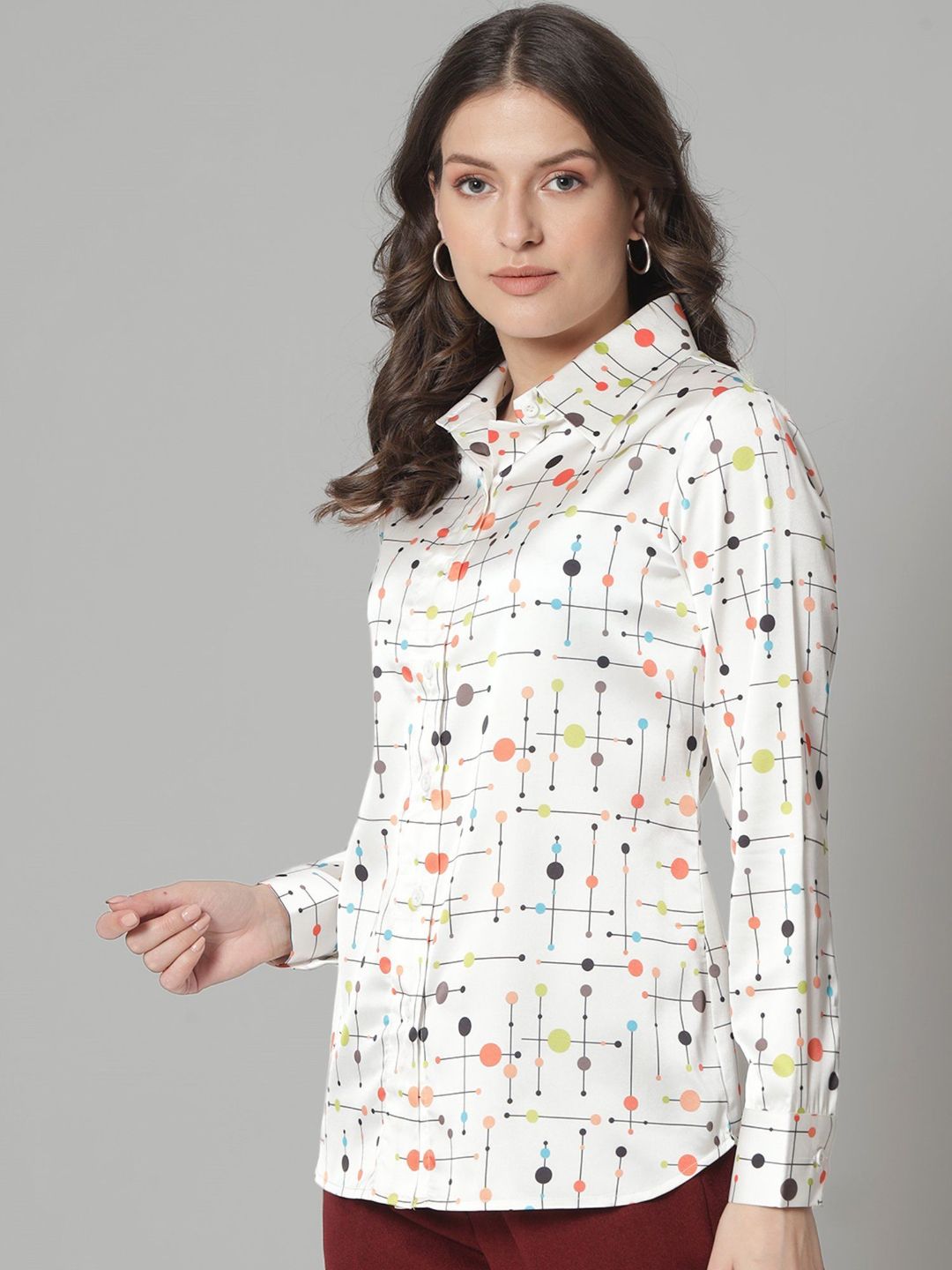 Women Printed Regular Fit Shirt with Full Sleeves - Haxberry