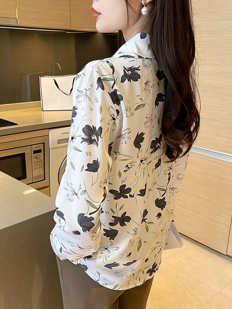 Women Relaxed Fit Fit Printed Button Down Collar Casual Shirt - Haxberry