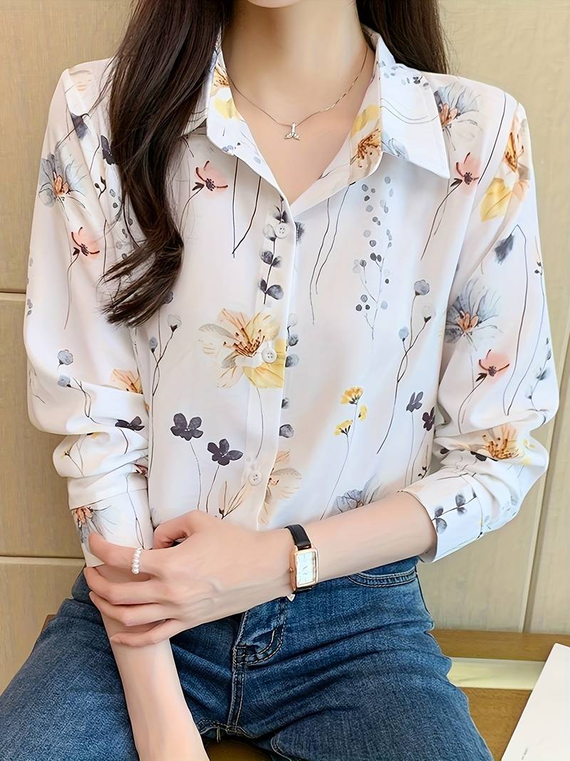 Women Printed Regular Fit Shirt with Full Sleeves - Haxberry