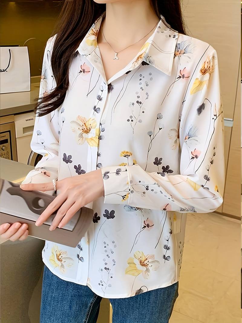 Women Printed Regular Fit Shirt with Full Sleeves - Haxberry