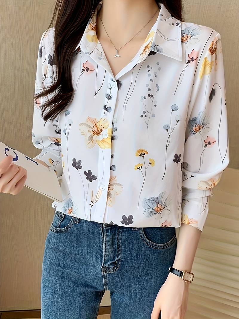 Women Printed Regular Fit Shirt with Full Sleeves - Haxberry