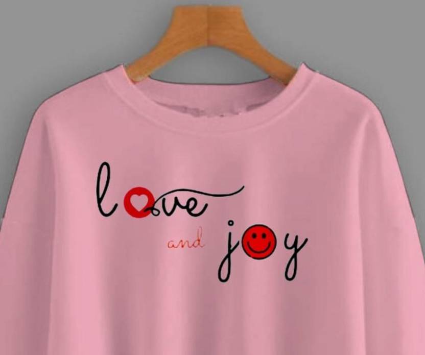 Women Printed Round Neck Cotton Blend Pink T-Shirt - Haxberry
